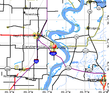 Caruthersville, MO map