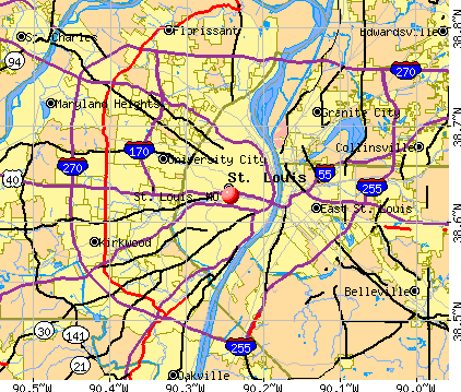 St. Louis, Missouri (MO) profile: population, maps, real estate, averages, homes, statistics ...