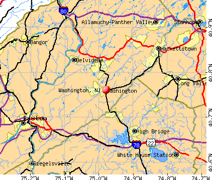 Washington, NJ map