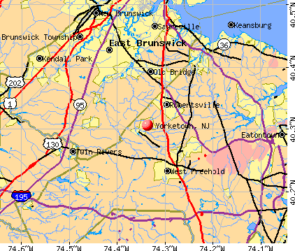 Yorketown, NJ map