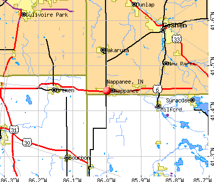 Nappanee, IN map