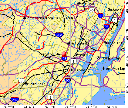 Irvington, NJ map