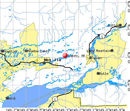 Lakes, AK map