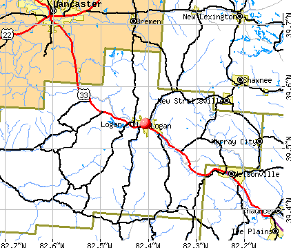 Logan, OH map
