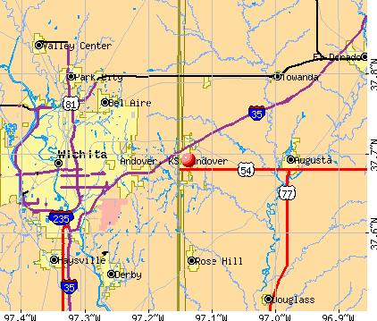 Andover, KS map