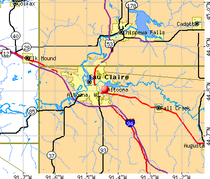 Altoona, WI map