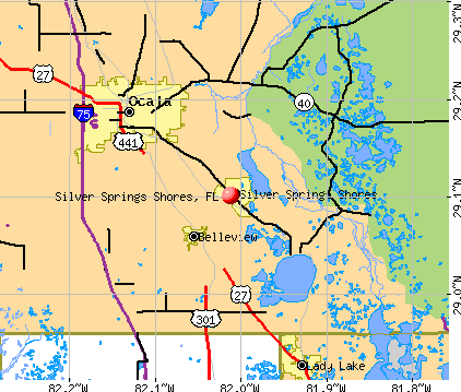 Silver Springs Shores, FL map