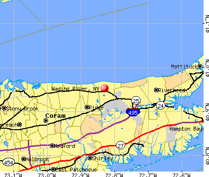 Wading River, NY map