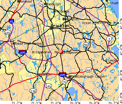 Bridgewater, MA map