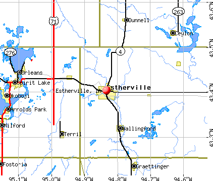 Estherville, IA map