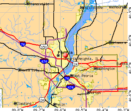 Peoria Heights, IL map