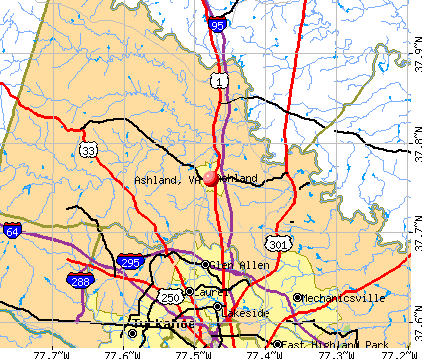 Ashland, VA map