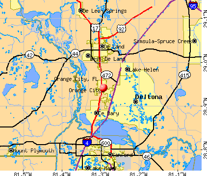 Orange City, FL map