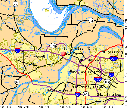 charles mo saint st missouri city population maps