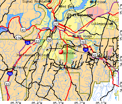 Fairview, GA map