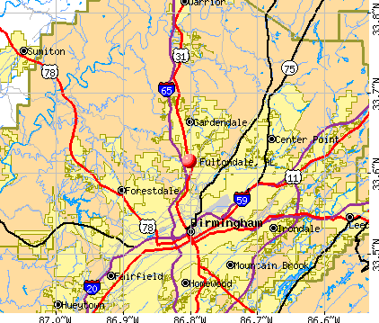 Fultondale, AL map
