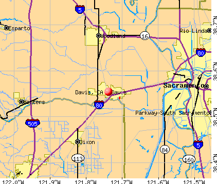 Davis, CA map