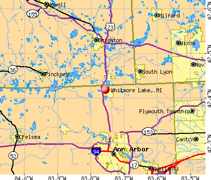 Whitmore Lake, MI map