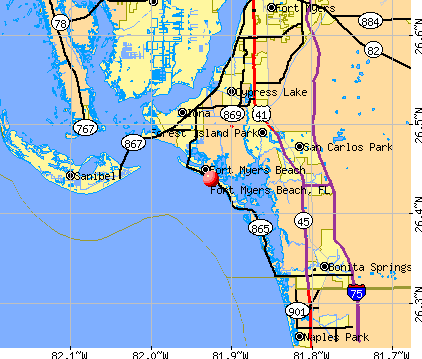 Fort Myers Beach, FL map