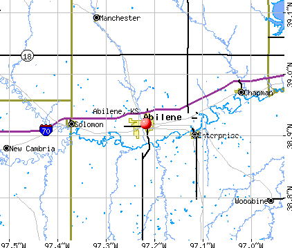 Abilene, KS map