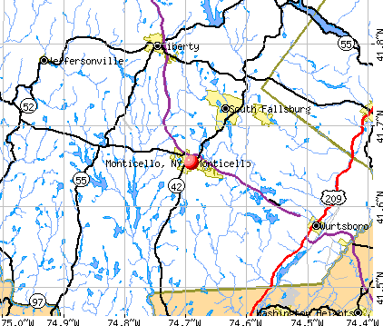 Monticello, NY map