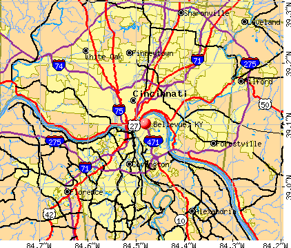 Bellevue, KY map