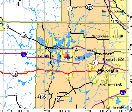 Delafield, WI map