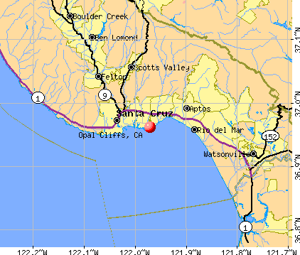 Opal Cliffs, CA map