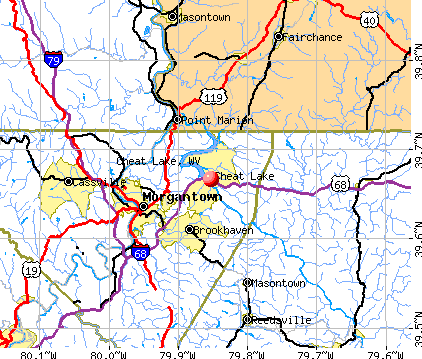 Cheat Lake, WV map