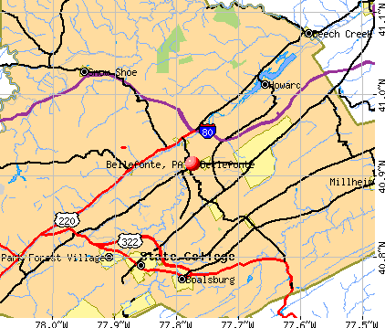 Bellefonte, PA map