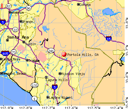 Portola Hills, CA map