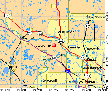 Otsego, MN map