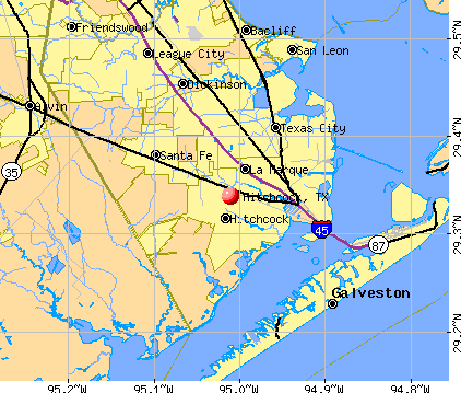 Hitchcock, TX map