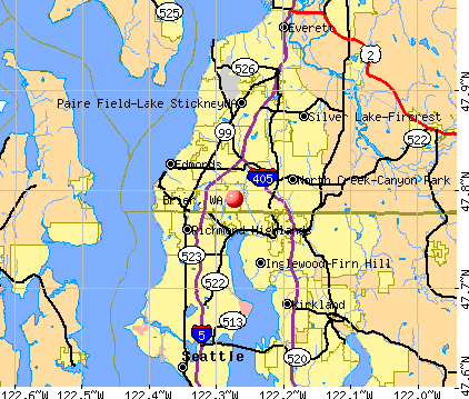 Brier, WA map