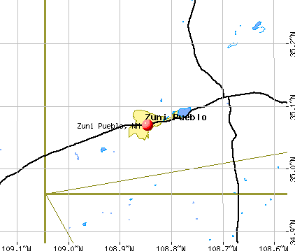 Zuni Pueblo, NM map