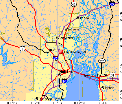 Chickasaw, AL map