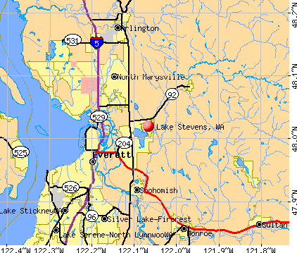 Lake Stevens, WA map