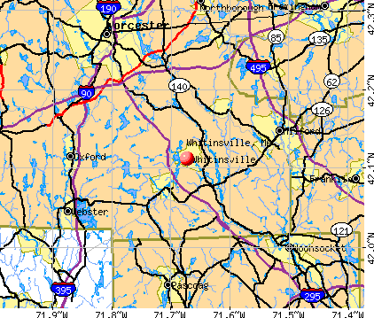 Whitinsville, MA map