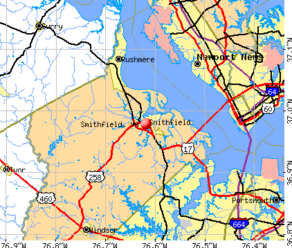 Smithfield, VA map