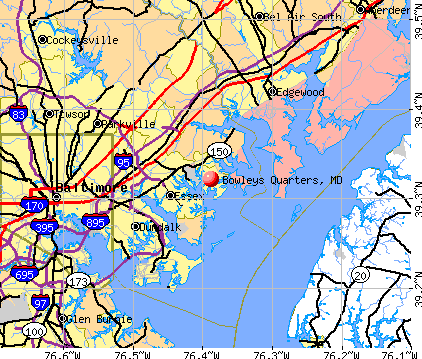 Bowleys Quarters, MD map