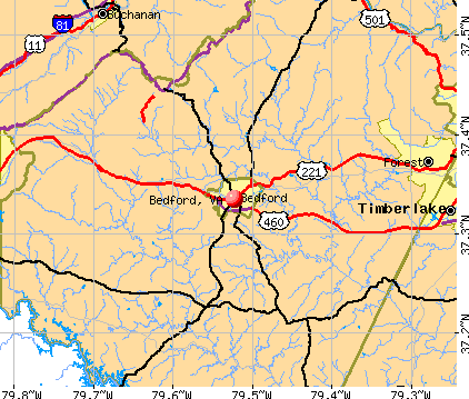 Bedford, VA map