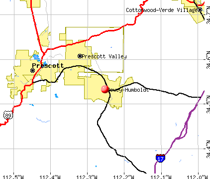 Dewey-Humboldt, AZ map