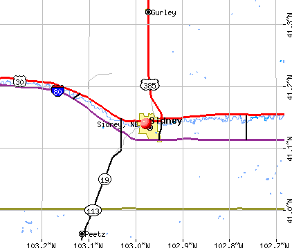 Sidney, NE map