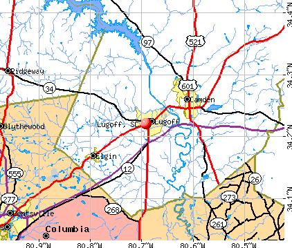 Lugoff, SC map
