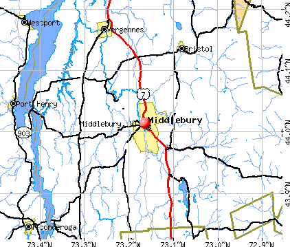 Middlebury, VT map