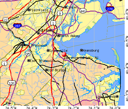 Laurence Harbor, NJ map