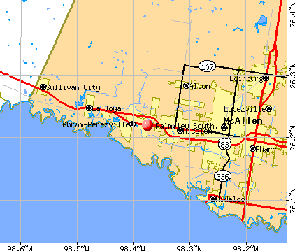 Palmview South, TX map
