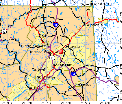 Dickson City, PA map