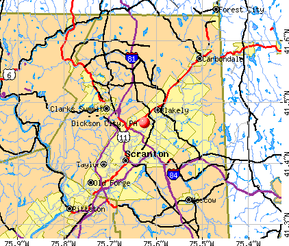 map of pennsylvania cities. Dickson City, PA map