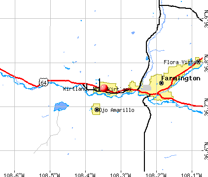 Kirtland, NM map